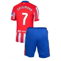 Atletico Madrid Antoine Griezmann #7 Fußballbekleidung Heimtrikot Kinder 2024-25 Kurzarm (+ kurze hosen)